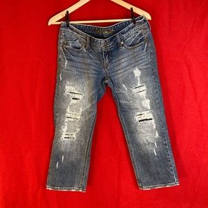 express capri distressed jeans